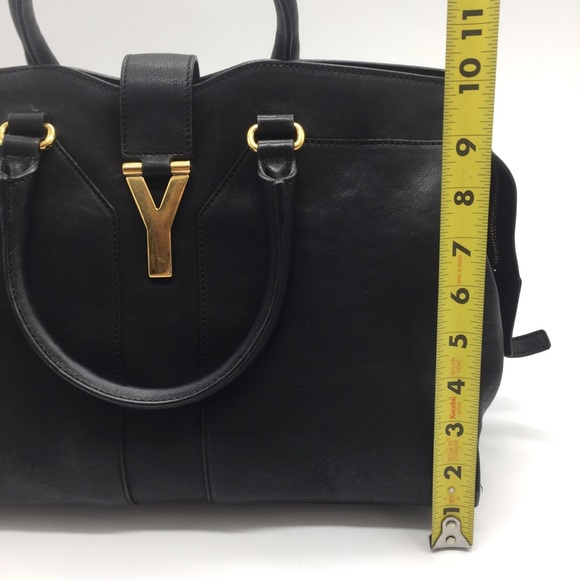 YSL Yves Saint Lauren Cabas Chyc Y Leather Handbag Tote Bag - Picture 12 of 16